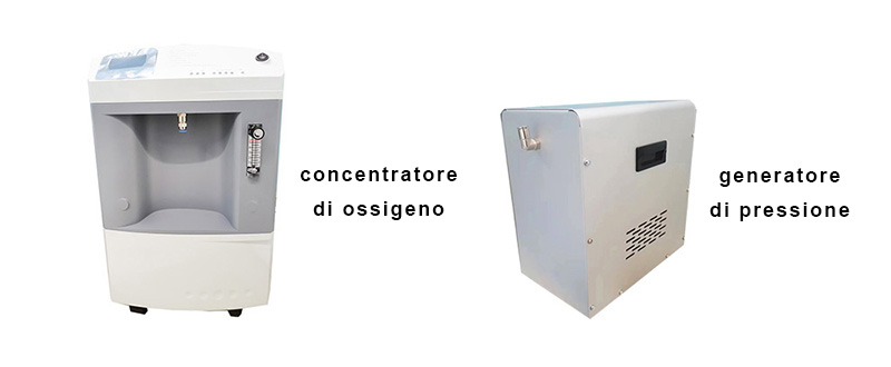 concentratore di ossigeno e generatore di pressione